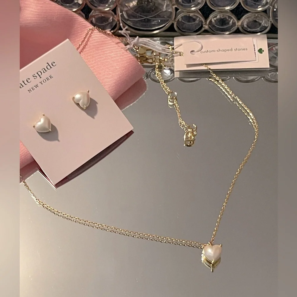 Kate Spade-Jewelry- matching set heart pendant necklace and earrings(NWT) - Picture 1 of 2